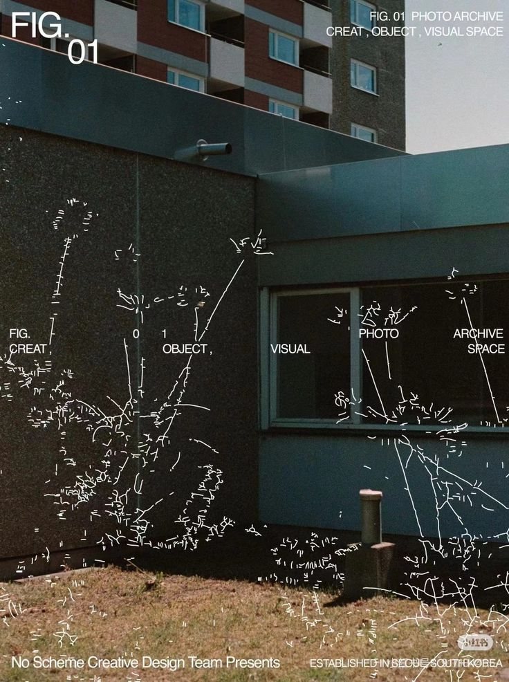 Swarm lines drawn over photography.