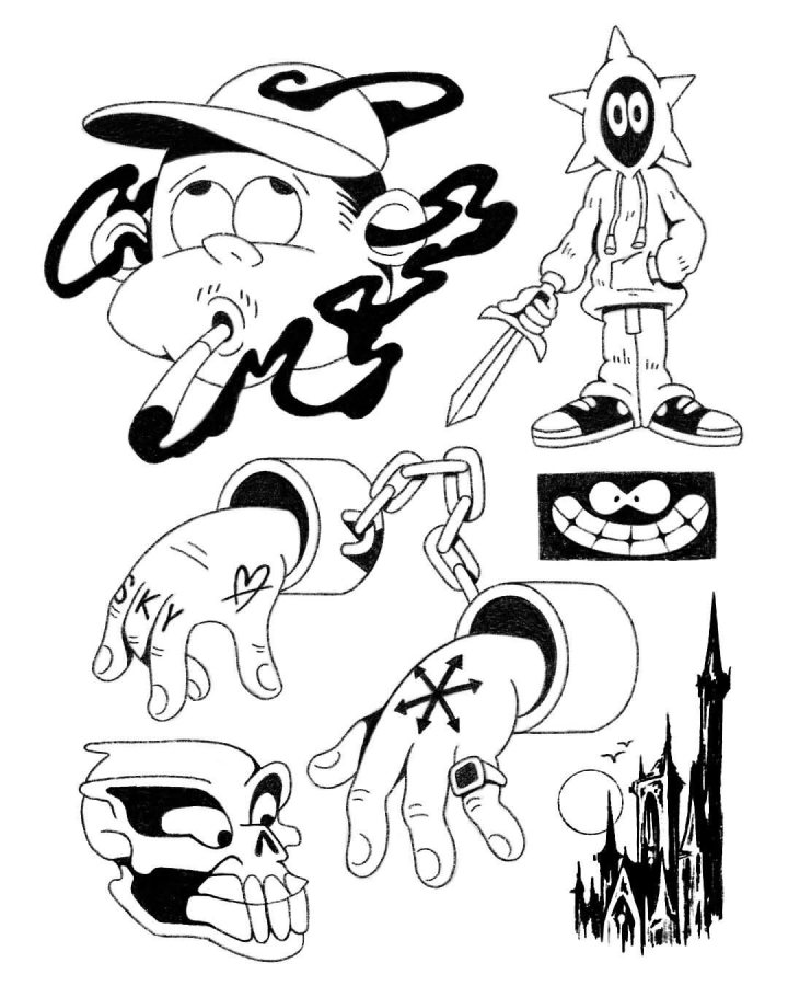 A flash sheet: a cast, not one mascot.